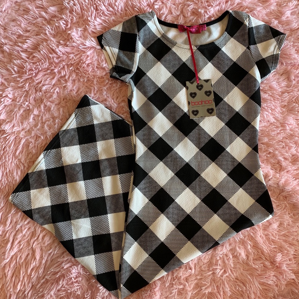 Boohoo Checkered Midi Dress Size 6